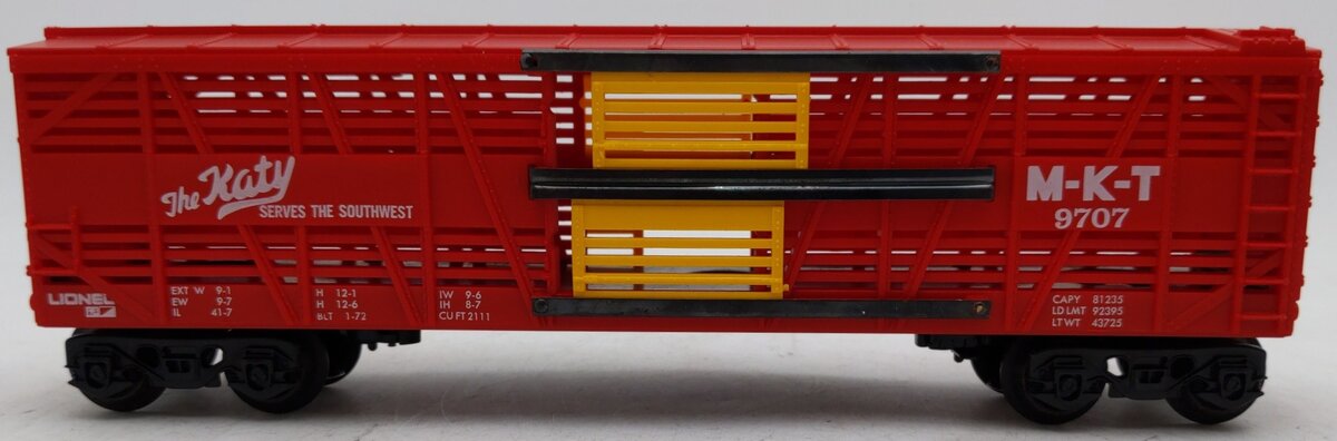 Lionel 6-9707 O Gauge Missouri, Kansas and Texas Cattle Car VG/Box