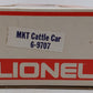 Lionel 6-9707 O Gauge Missouri, Kansas and Texas Cattle Car VG/Box