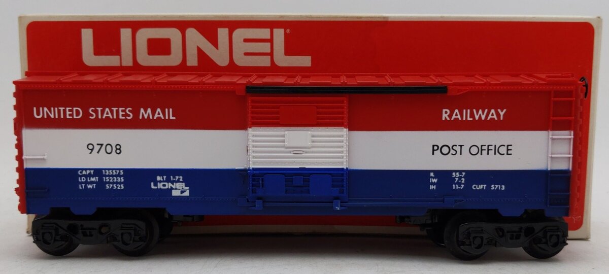 Lionel 6-9708 O Gauge United States Mail Boxcar EX/Box