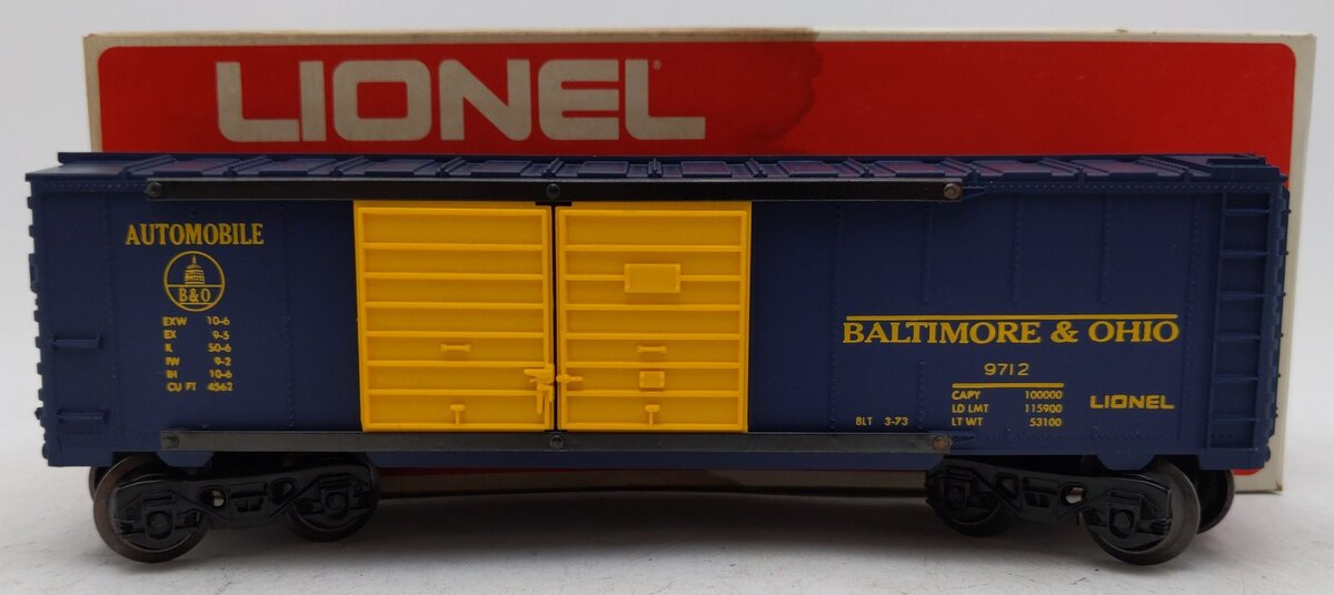 Lionel 6-9712 O Gauge Baltimore & Ohio Automobile Car VG/Box