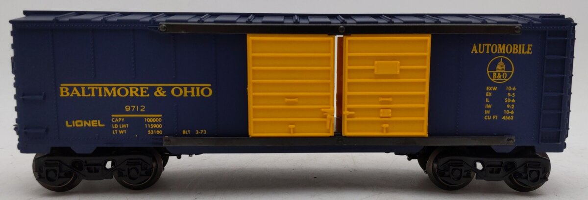 Lionel 6-9712 O Gauge Baltimore & Ohio Automobile Car VG/Box