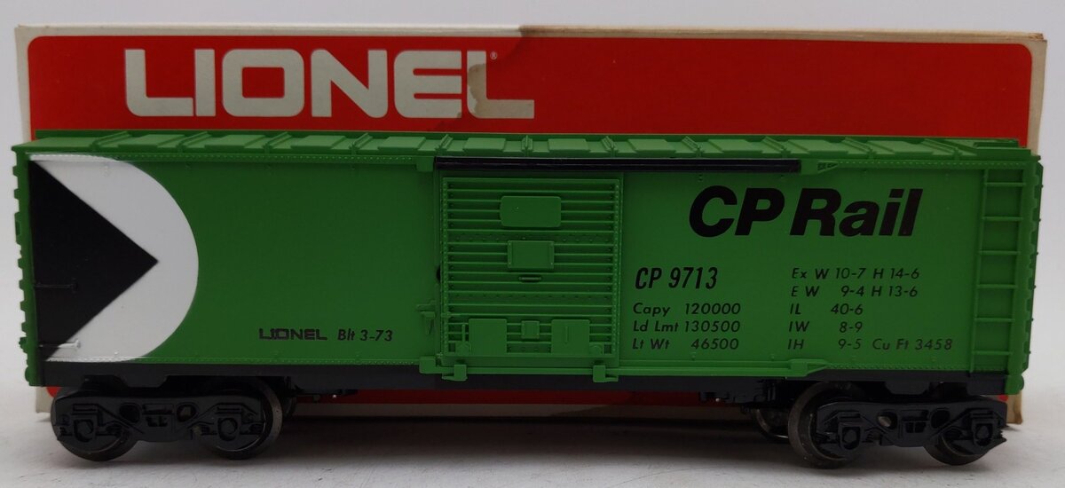 Lionel 6-9713 O Gauge Canadian Pacific Green Boxcar VG/Box