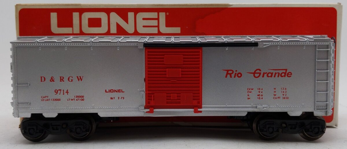 Lionel 6-9714 O Gauge Denver & Rio Grande Western Box Car VG/Box