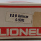 Lionel 6-9701 O Gauge Baltimore & Ohio Double Door Automobile Boxcar VG/Box