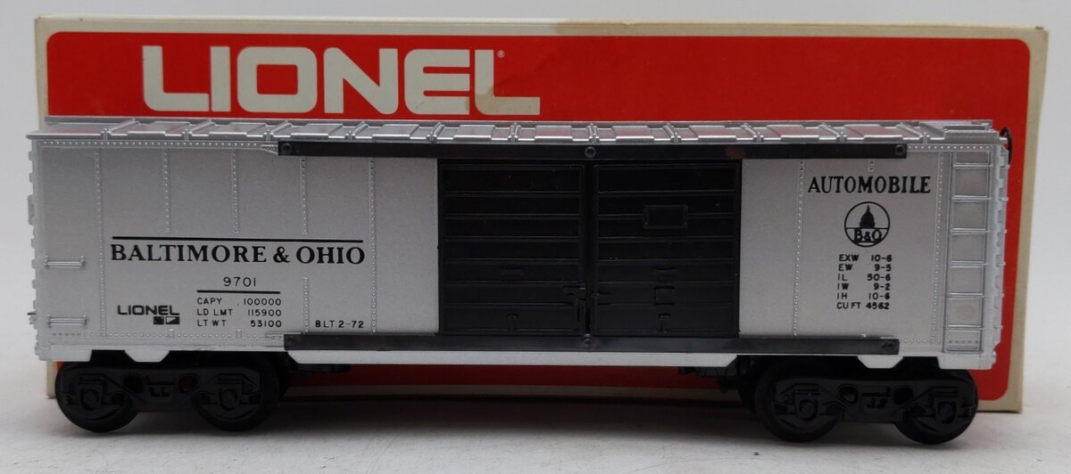 Lionel 6-9701 O Gauge Baltimore & Ohio Double Door Automobile Boxcar VG/Box