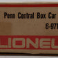 Lionel 6-9716 O Gauge Penn Central Boxcar EX/Box