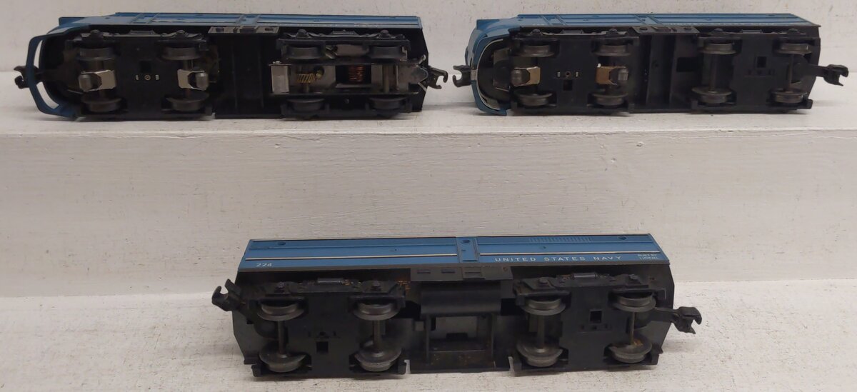 Lionel 224 Vintage O US Navy ABA Diesel Locomotive Set VG