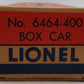 Lionel 6464-400 Vintage O Baltimore & Ohio Boxcar - 5-54 Built Date VG/Box