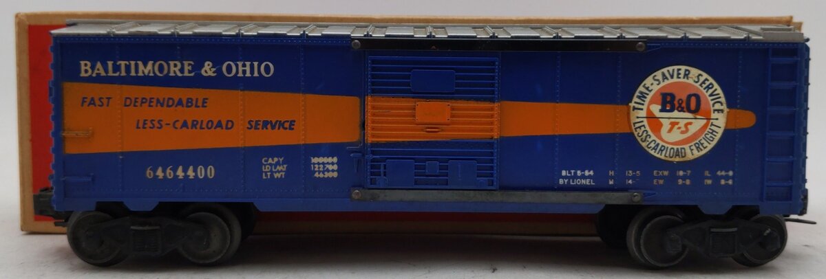 Lionel 6464-400 Vintage O Baltimore & Ohio Boxcar - 5-54 Built Date VG/Box