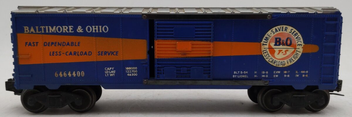 Lionel 6464-400 Vintage O Baltimore & Ohio Boxcar - 5-54 Built Date VG/Box