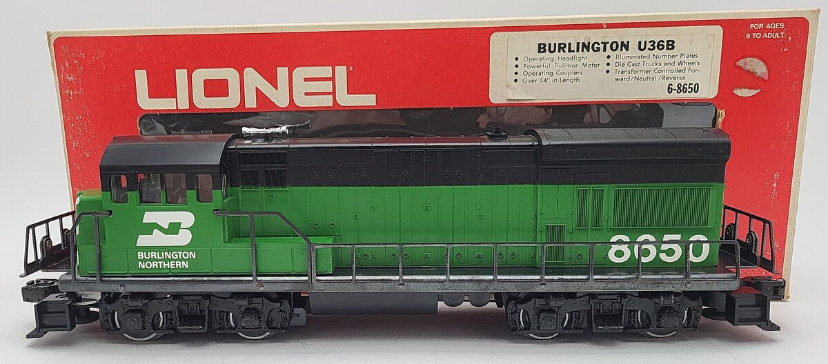 Lionel 6-8650 O Burlington Northern U36B Powered Diesel Locomotive #8650 EX/Box