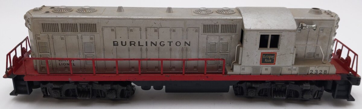 Lionel 2328 Vintage O Burlington GP-7 Powered EMD Diesel Locomotive VG
