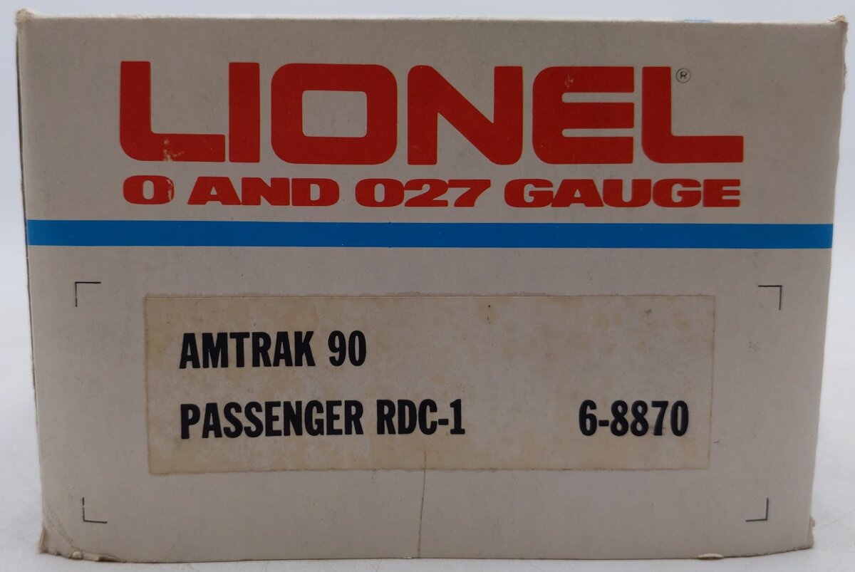 Lionel 6-8870 O Gauge Amtrak 90 RDC-1 Non-Powered Passenger #8870 VG/Box