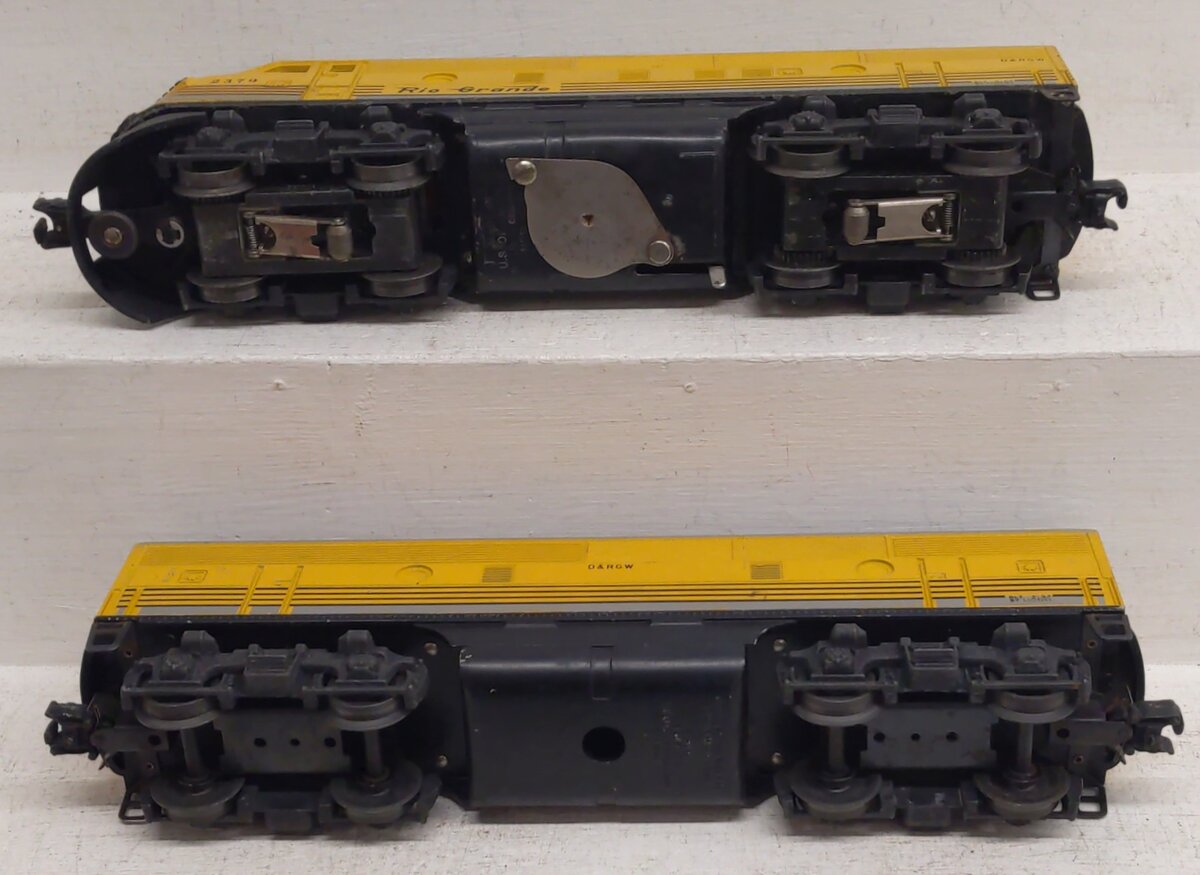 Lionel 2379 Vintage O Rio Grande F3 AB Diesel Locomotive Set VG/Box
