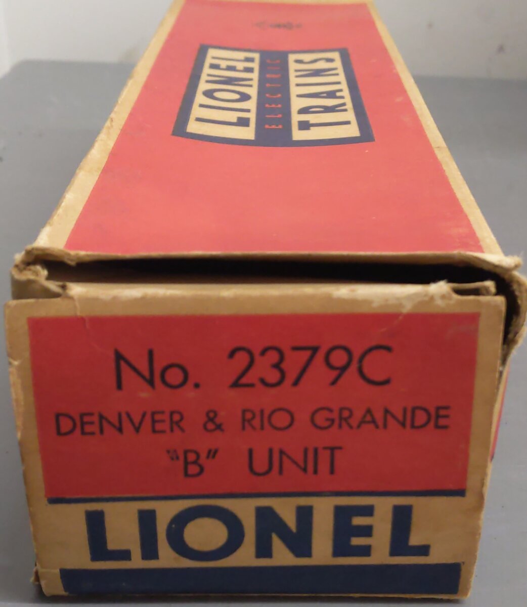 Lionel 2379 Vintage O Rio Grande F3 AB Diesel Locomotive Set VG/Box