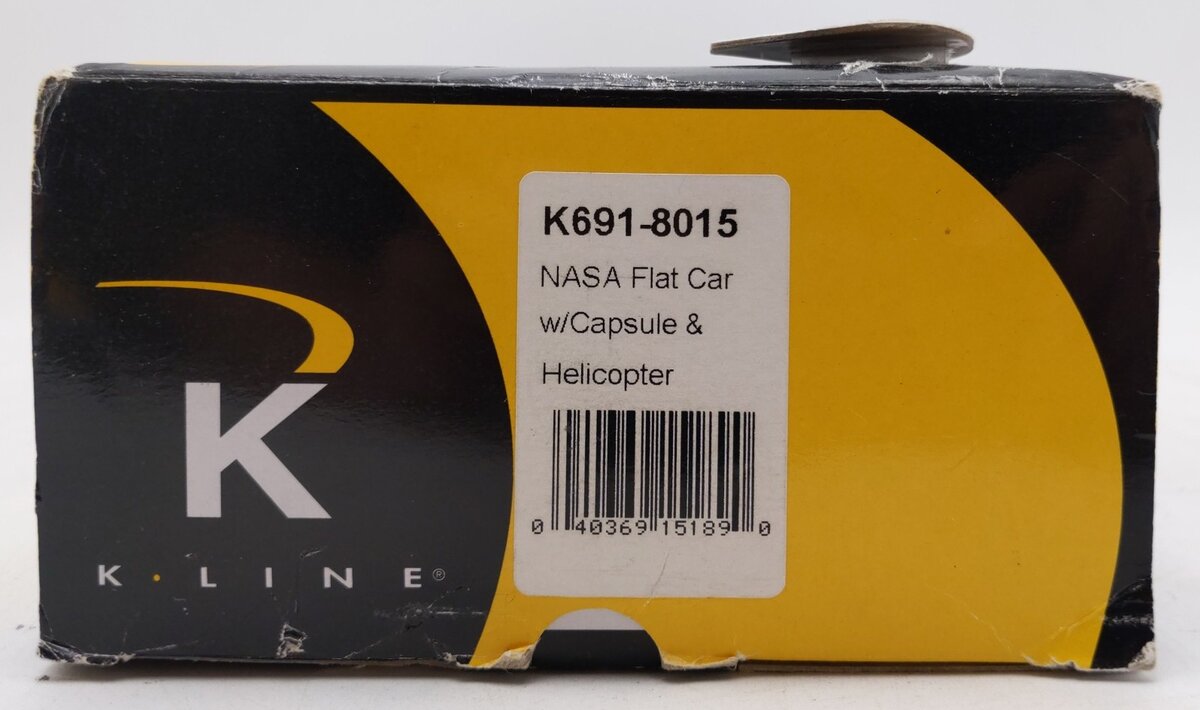 K-Line K691-8015 O Gauge NASA Flatcar w/ Capsule & Helicopter #6918015 EX/Box
