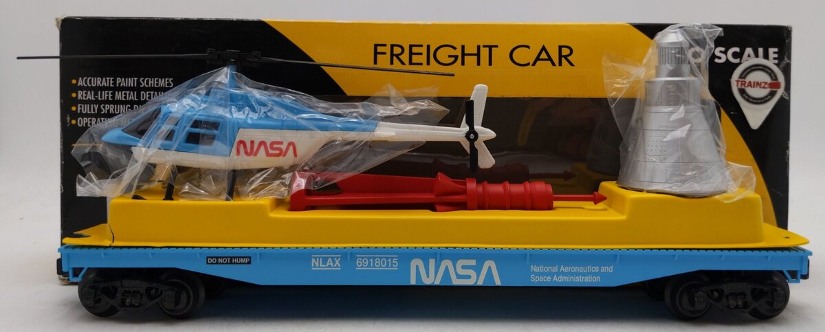 K-Line K691-8015 O Gauge NASA Flatcar w/ Capsule & Helicopter #6918015 EX/Box