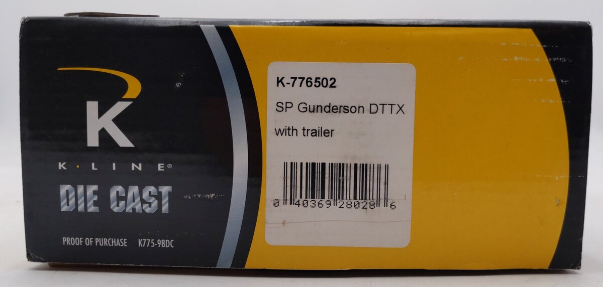 K-Line K776502 O Gauge Southern Pacific Gunderson DTTX w/ Trailer LN/Box
