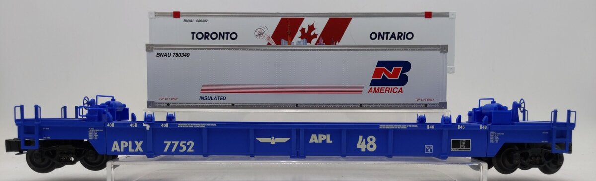 K-Line K775201 O Gauge American President Lines Thrall DTTX w/ 2 Containers LN/Box