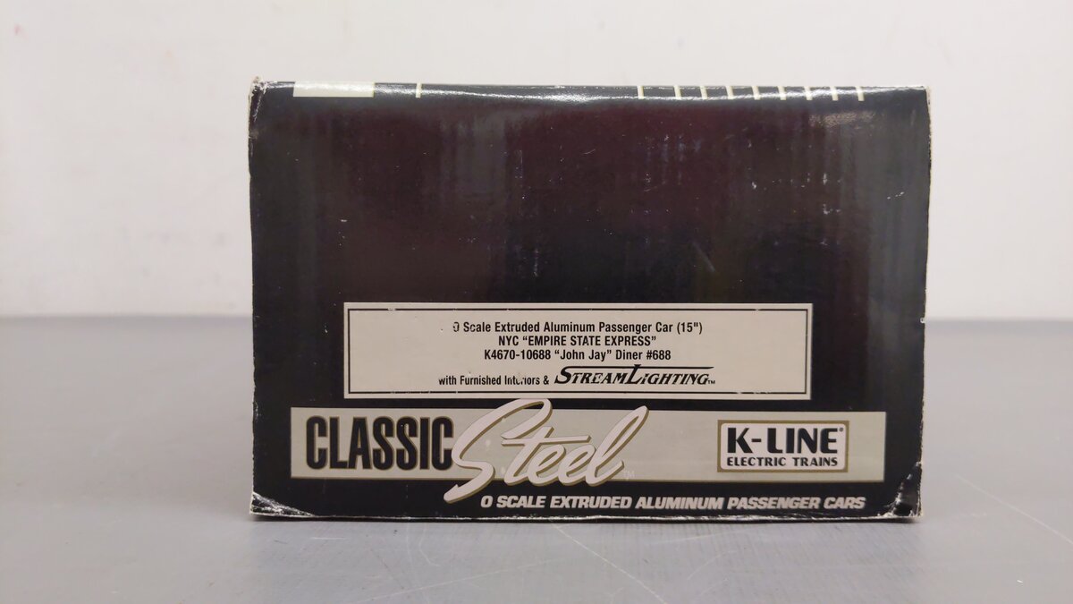 K-Line K4670-10688 O NYC Empire State Express John Jay 15" Aluminum Diner Car EX/Box