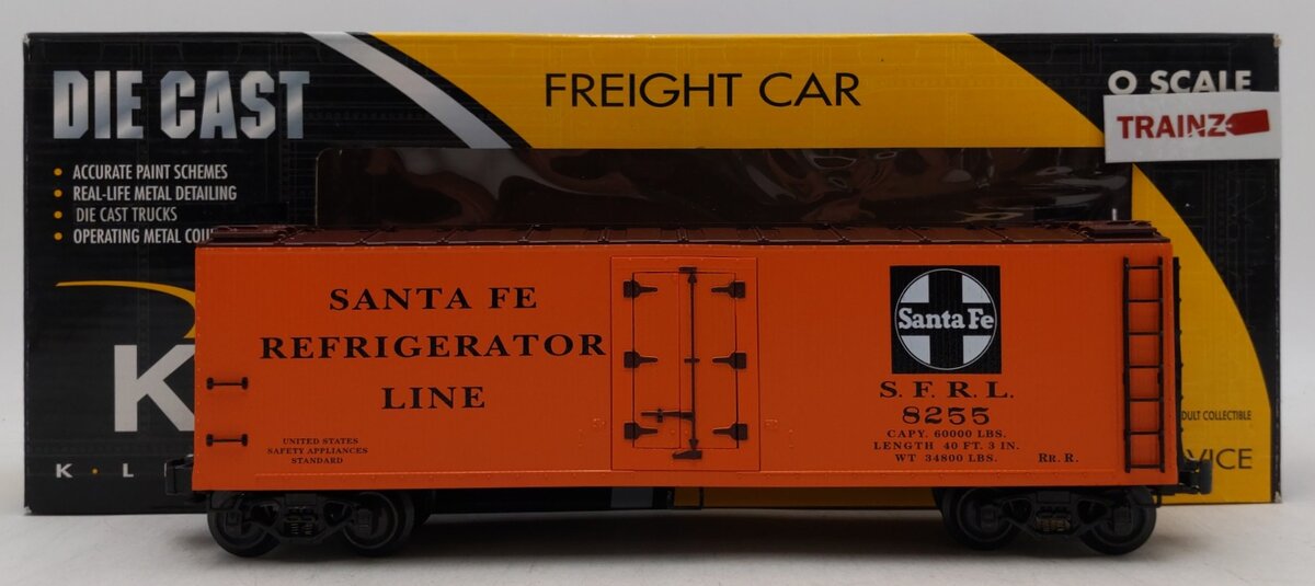 K-Line K752-1051 O Gauge Atchison Topeka Santa Fe Woodside Reefer #8255 LN/Box