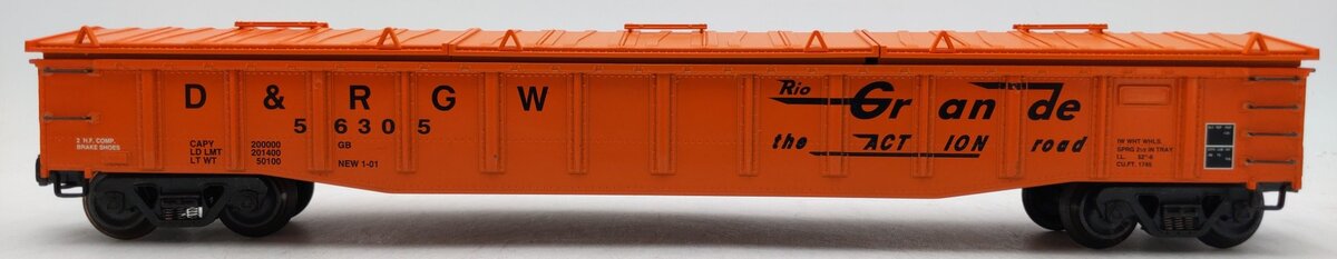 K-Line K652-1491 Denver and Rio Grande Western Die cast Gondola w/ Roof Cover EX/Box