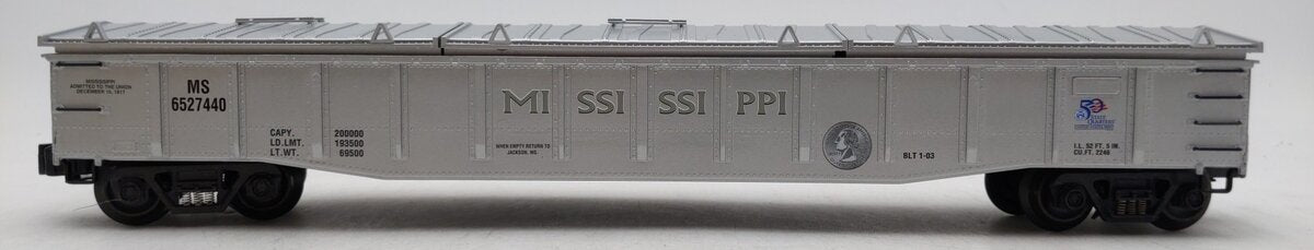 K-Line K652-7440 O Gauge Mississippi Commemorative Quarter Gondola LN/Box