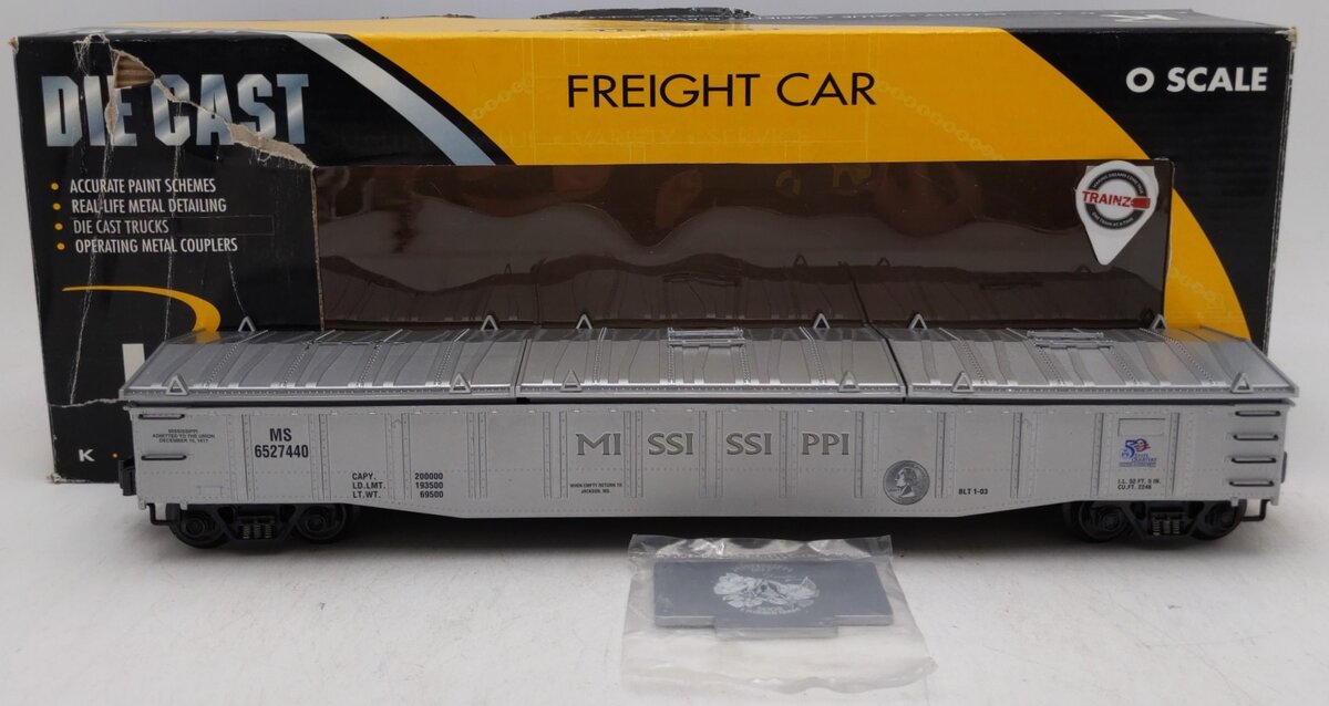 K-Line K652-7440 O Gauge Mississippi Commemorative Quarter Gondola LN/Box