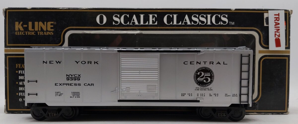 K-Line K761-1753 O Gauge New York Central Classic Boxcar #9399 LN/Box