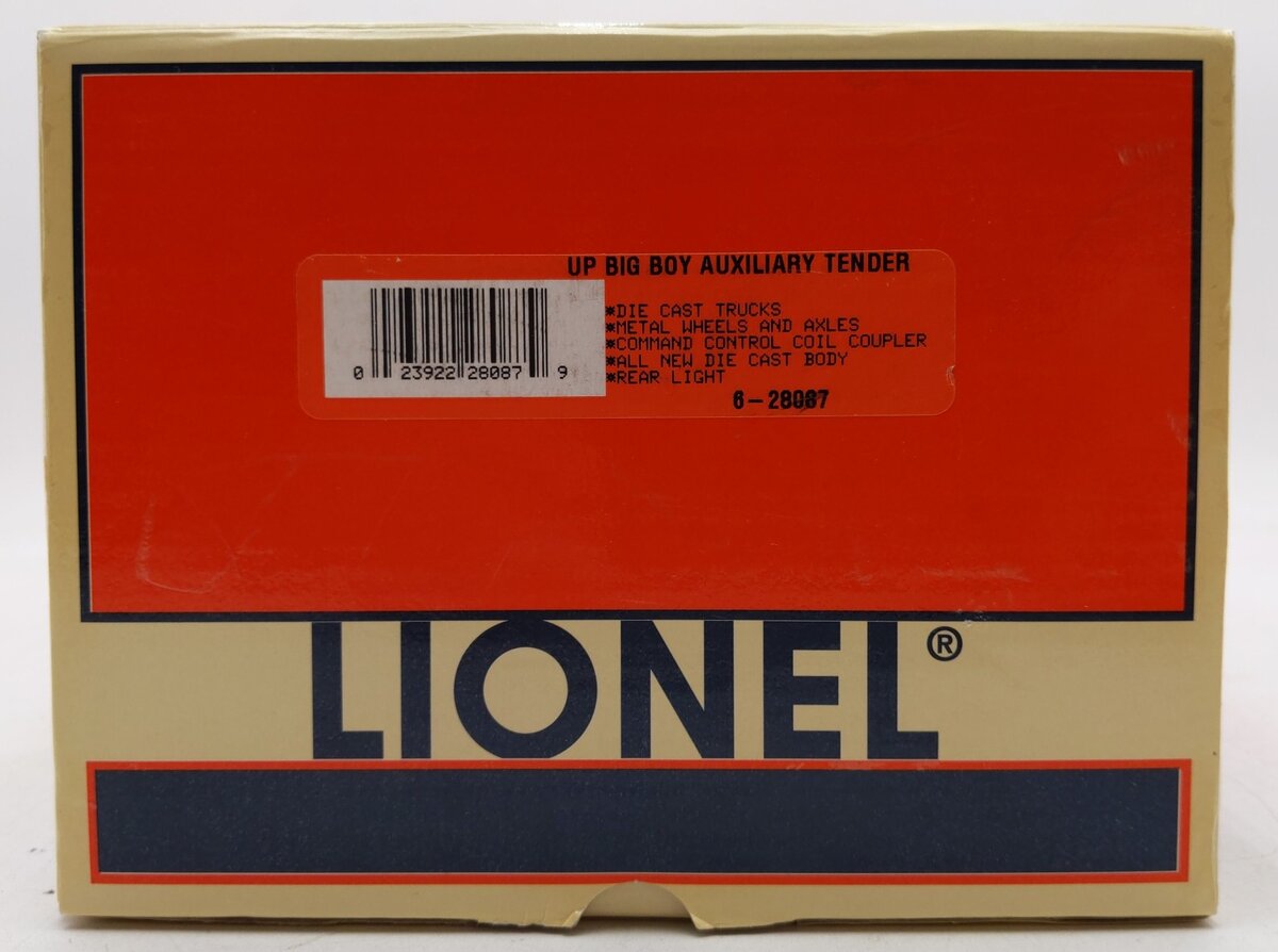 Lionel 6-28087 O Gauge Union Pacific Big Boy Auxiliary Tender/Box