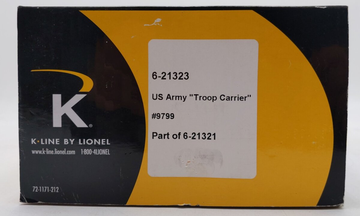 Lionel 6-21323 O Gauge US Army "Troop Carrier" #9799 LN/Box