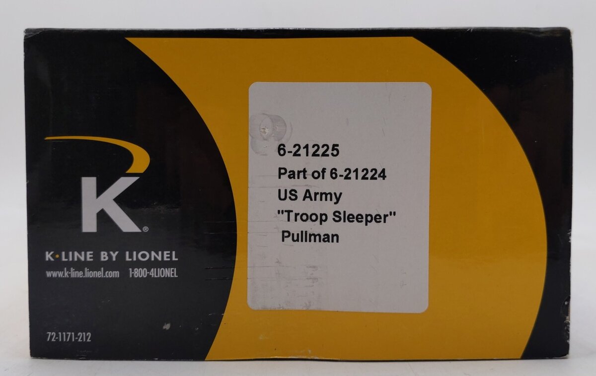 Lionel 6-21225 O Gauge US Army "Trooper Sleeper" Pullman Passenger Car #9727 NIB