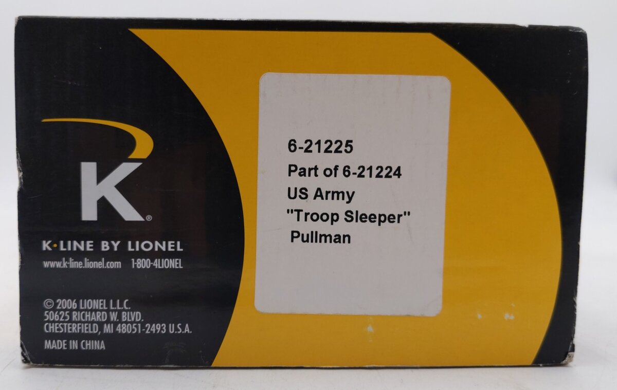 Lionel 6-21225 O Gauge US Army "Trooper Sleeper" Pullman Passenger Car #9727 NIB