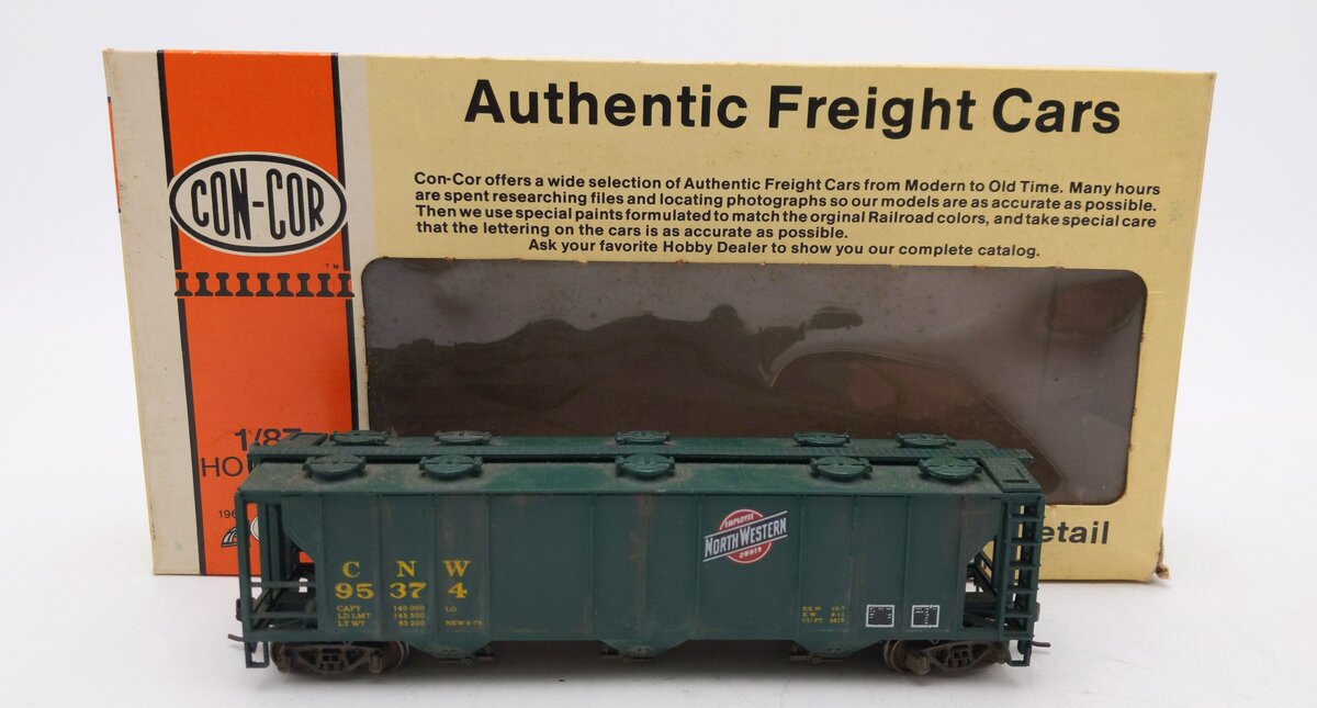 Con-Cor 0001-009532 HO Scale PS2 3Bay Covered Hopper C&N #95374  Weathered/Box