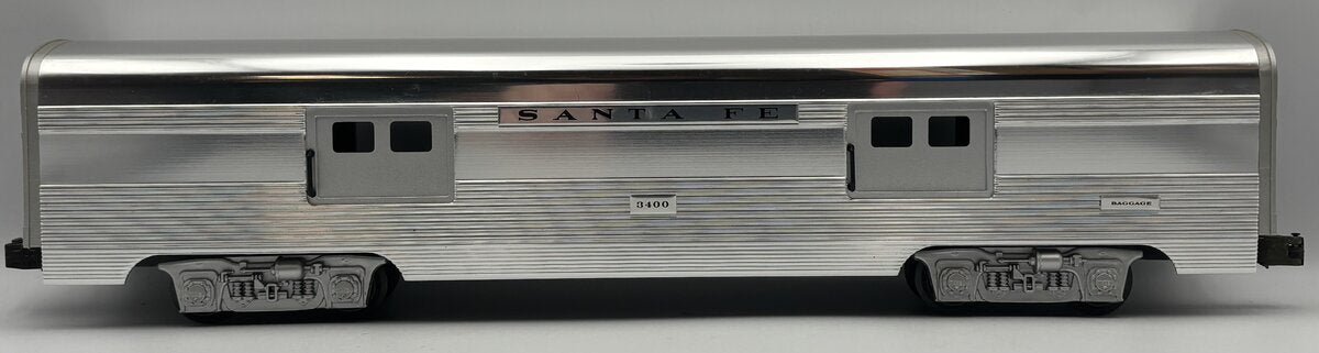 Lionel 6-19109 O Gauge Santa Fe Aluminum Baggage Car #3400 EX/Box