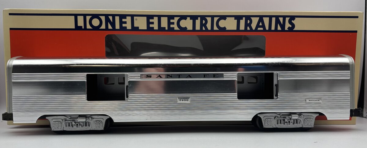 Lionel 6-19109 O Gauge Santa Fe Aluminum Baggage Car #3400 EX/Box