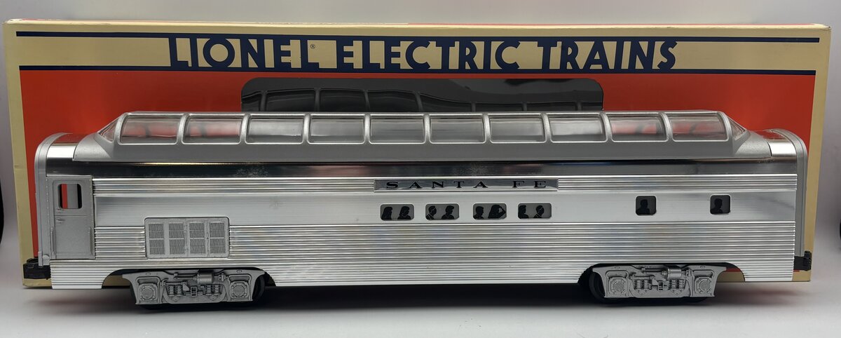 Lionel 6-19128 O Gauge Santa Fe Aluminum Full Vista Dome Car #507 EX/Box