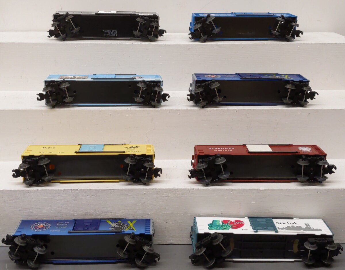 Lionel O Assorted Boxcars 6-29236, 6-29285, 6-19949, 6-29284, 6-29226 [8] LN/Box
