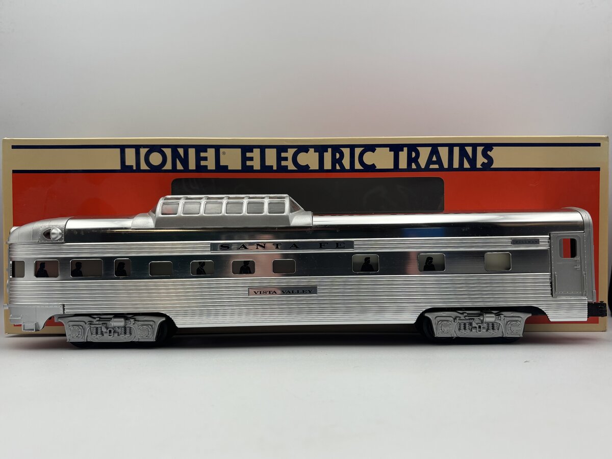 Lionel 6-19113 O Gauge Santa Fe "Vista Valley" Aluminum Vista Observation Car EX/Box