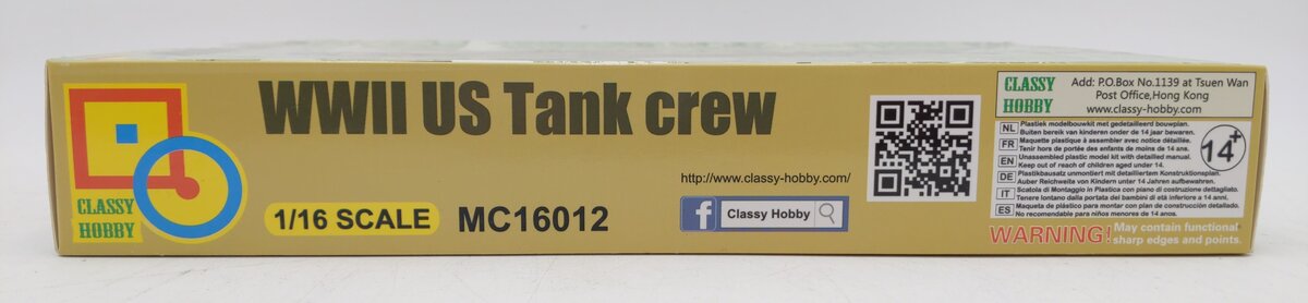 Classy Hobby 16012 1:16 WWII US Tank Crew Figure Kit MT/Box