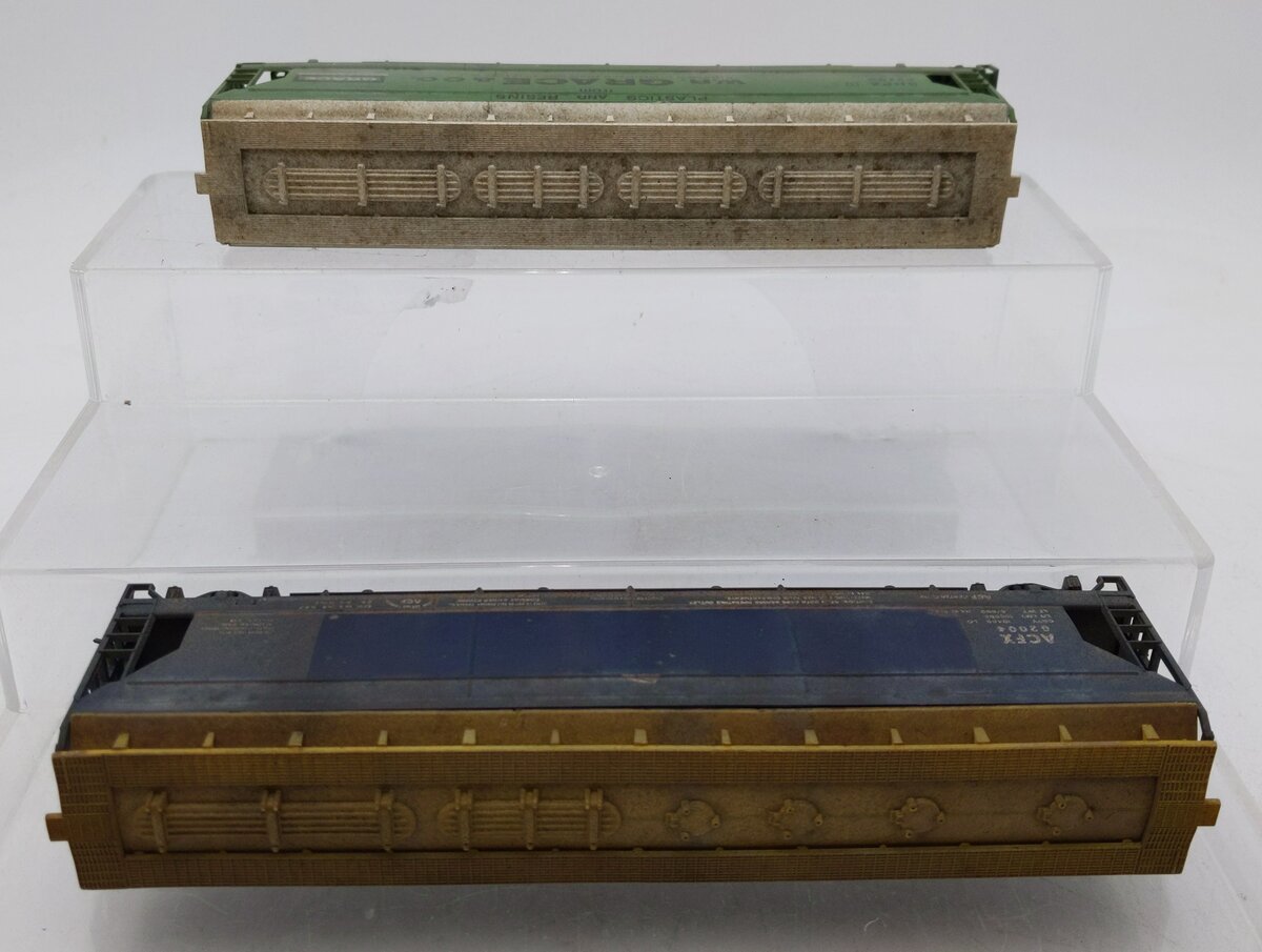 Generic HO Scale SHPX & ACFX Covered 4 Bay Hoppers #52199 #62004 Weathered