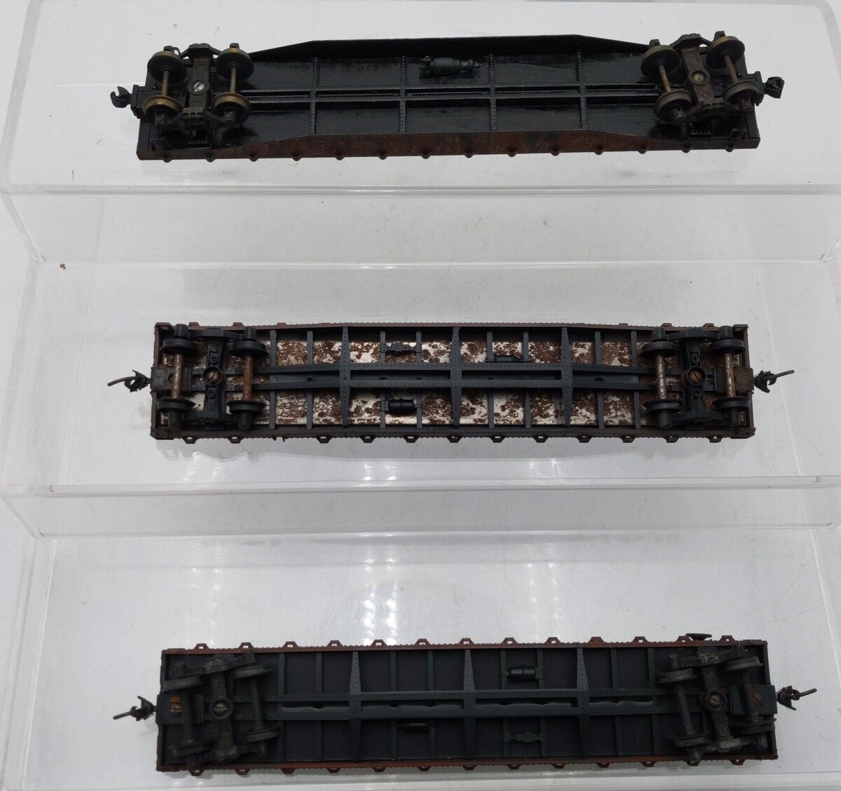 Generic HO Scale PRR & ATSF Flatcars #25 #923302 #47046 Weathered [3]