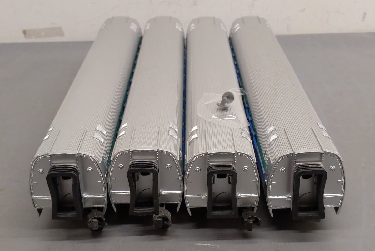 MTH 20-6521 O Gauge Cal Train Amfleet Passenger Car Set (Set of 4) VG