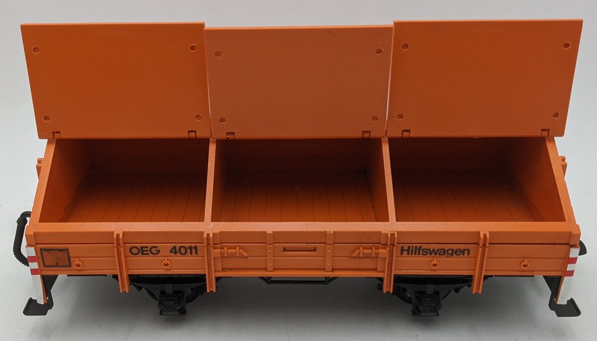 LGB 4111 G Scale OEG Flatcar w/ Cover (Orange) EX/Box
