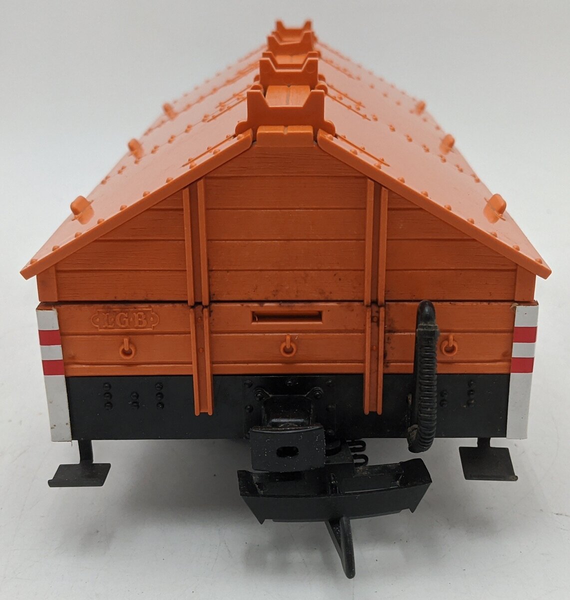 LGB 4111 G Scale OEG Flatcar w/ Cover (Orange) EX/Box
