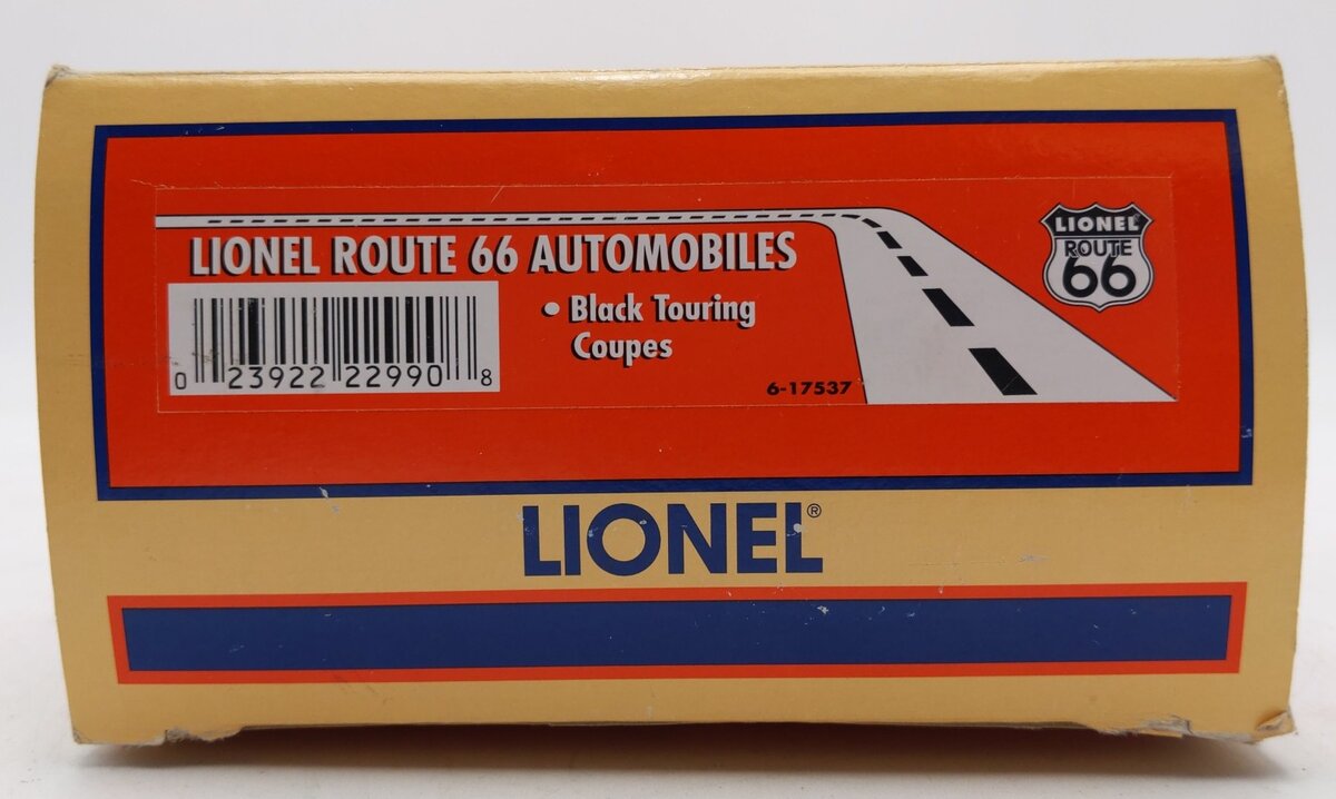Lionel 6-17537 O Gauge Route 66 Flatcar with 2 Touring Coupes LN/Box