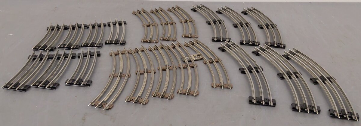 Lionel O Gauge Assorted Curved Tubular Track Segments; 65501, 65504, 65033 [21] VG