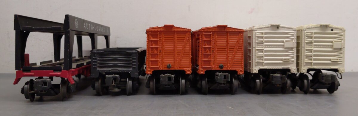 Lionel O Vintage Freight Cars: 6414, 6112, 3472, 3472, 3656, 3656 [6] VG