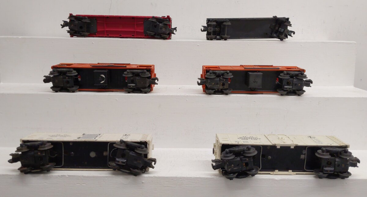 Lionel O Vintage Freight Cars: 6414, 6112, 3472, 3472, 3656, 3656 [6] VG