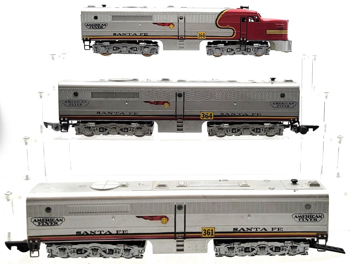 American Flyer 362 Vintage S Santa Fe ABB Diesel Locomotive Set 360, 361, 364 VG